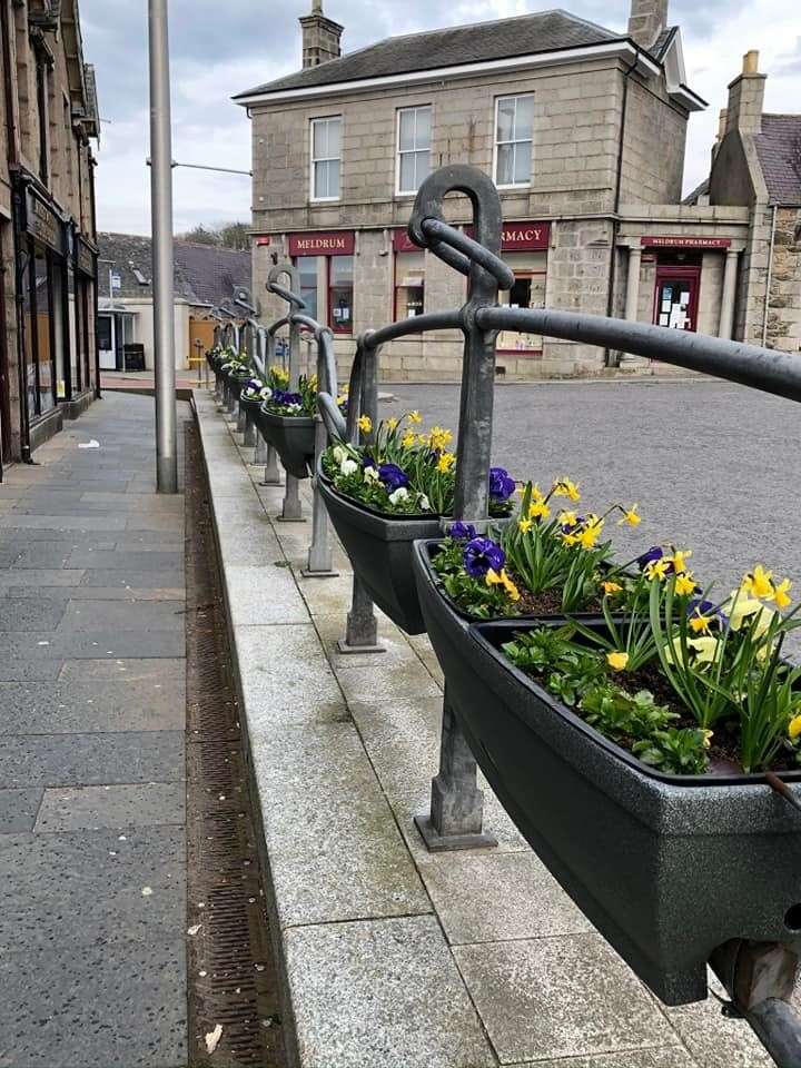 Meldrum Amenities Group maintain displays in the town centre.
