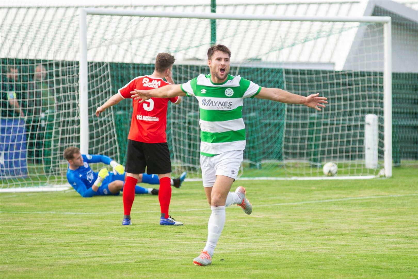 Sam Urquhart fired Buckie Thistle into the Shire Shield semis. Picture: Daniel Forsyth
