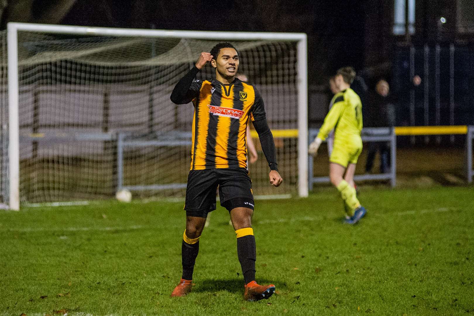 Robbie Foster put Huntly 2-0 up in the Shire final but Banks o' Dee battled back for victory. Picture: Daniel Forsyth..