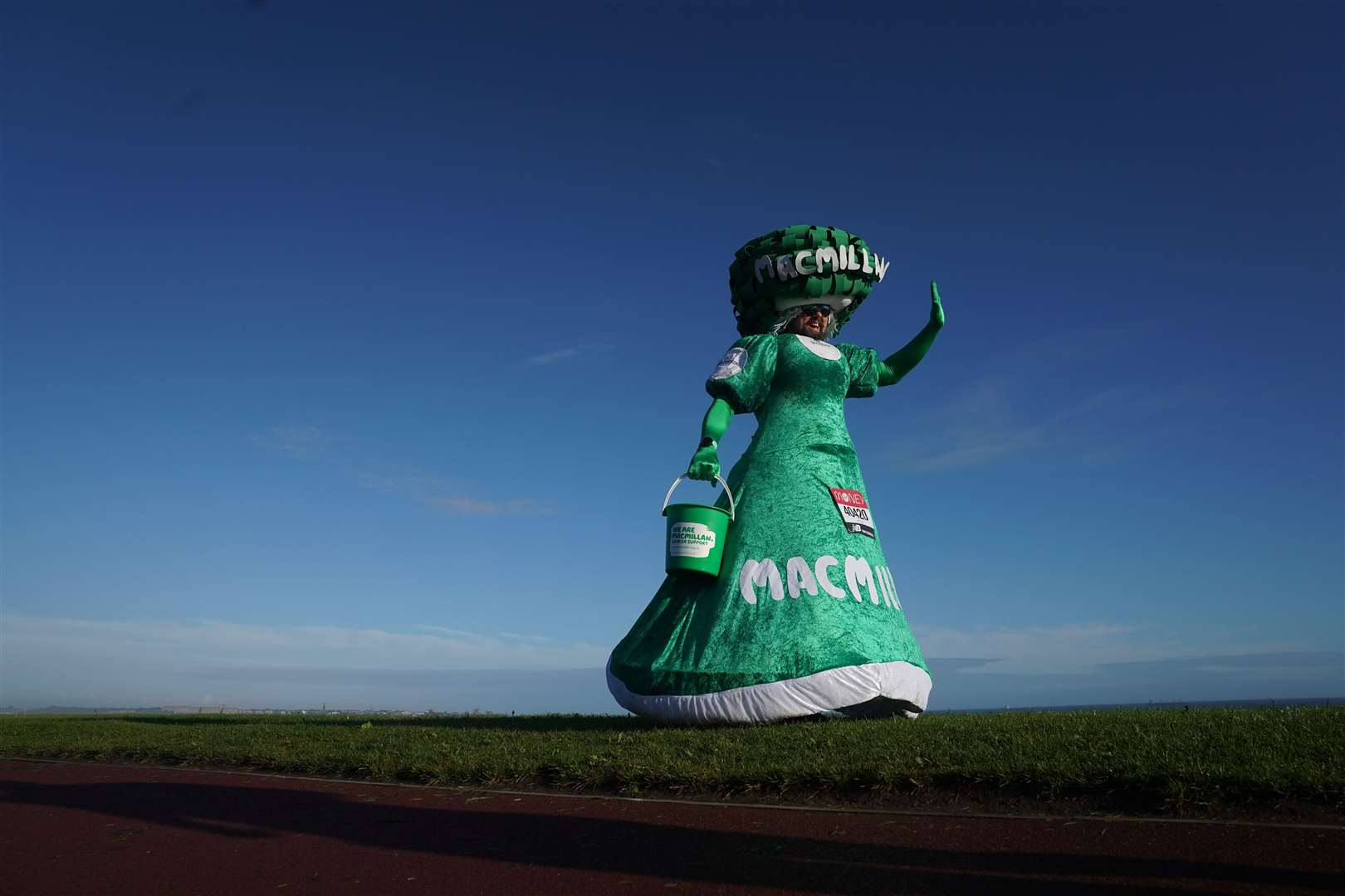 Meanwhile in South Shields, Colin Burgin-Plews, 52, undertook his fifth marathon in his home town (Owen Humphreys/PA)