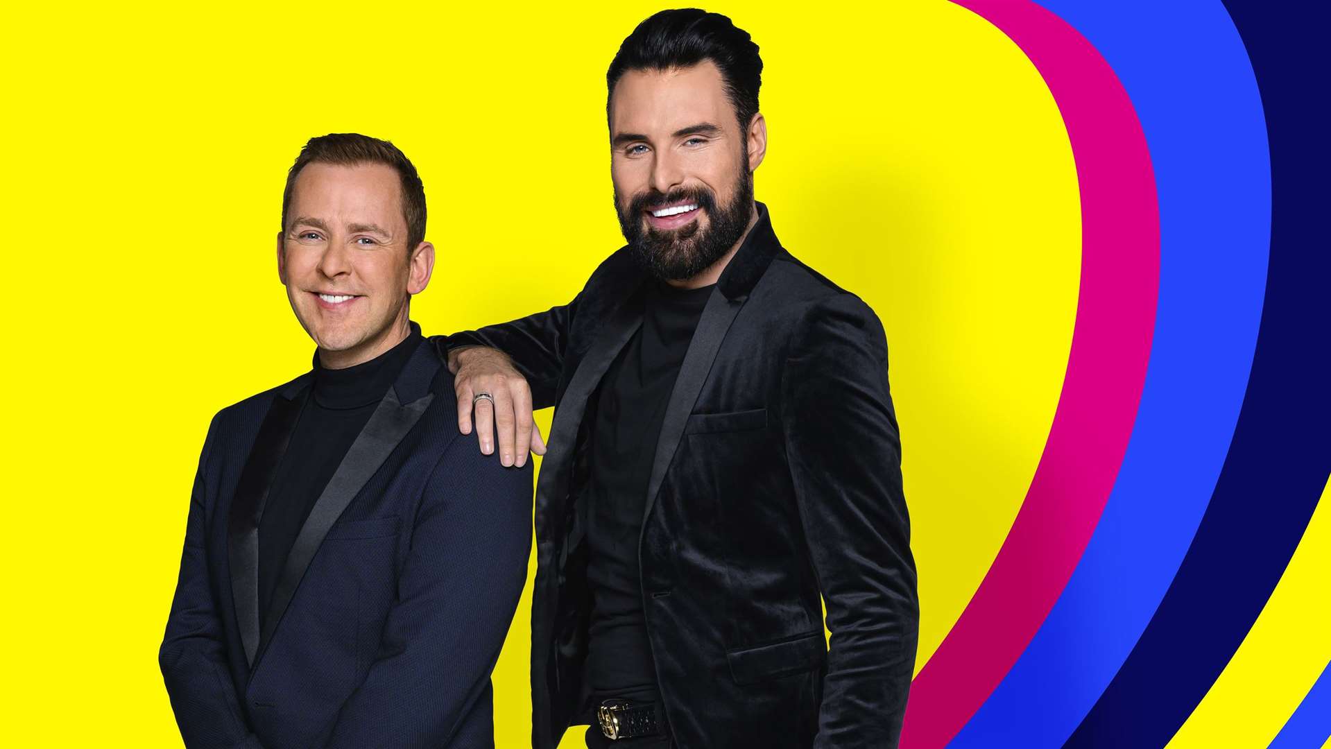 Eurovision Song Contest presenters Scott Mills and Rylan.
