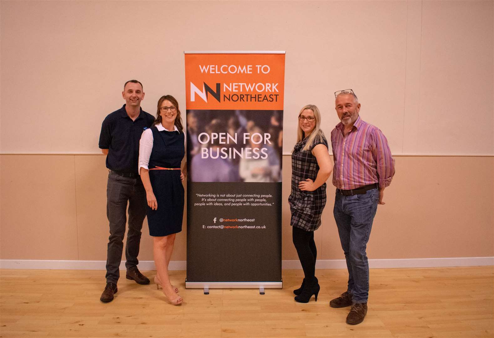 Network NorthEast sees Neil McLeod of Property Partners join Nicola Davidson and Victoria MacLachan from Optimul and Neil Haston of Haston Creative at the business meeting.