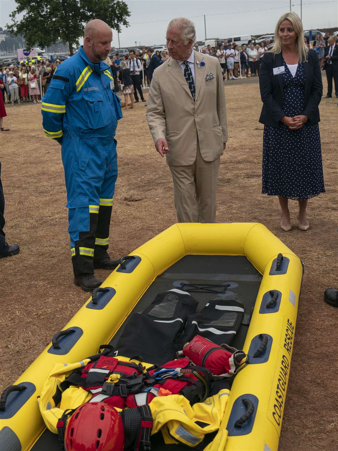 Charles was shown some of the equipment used by Coastguard volunteers (Arthur Edwards/The Sun/PA)