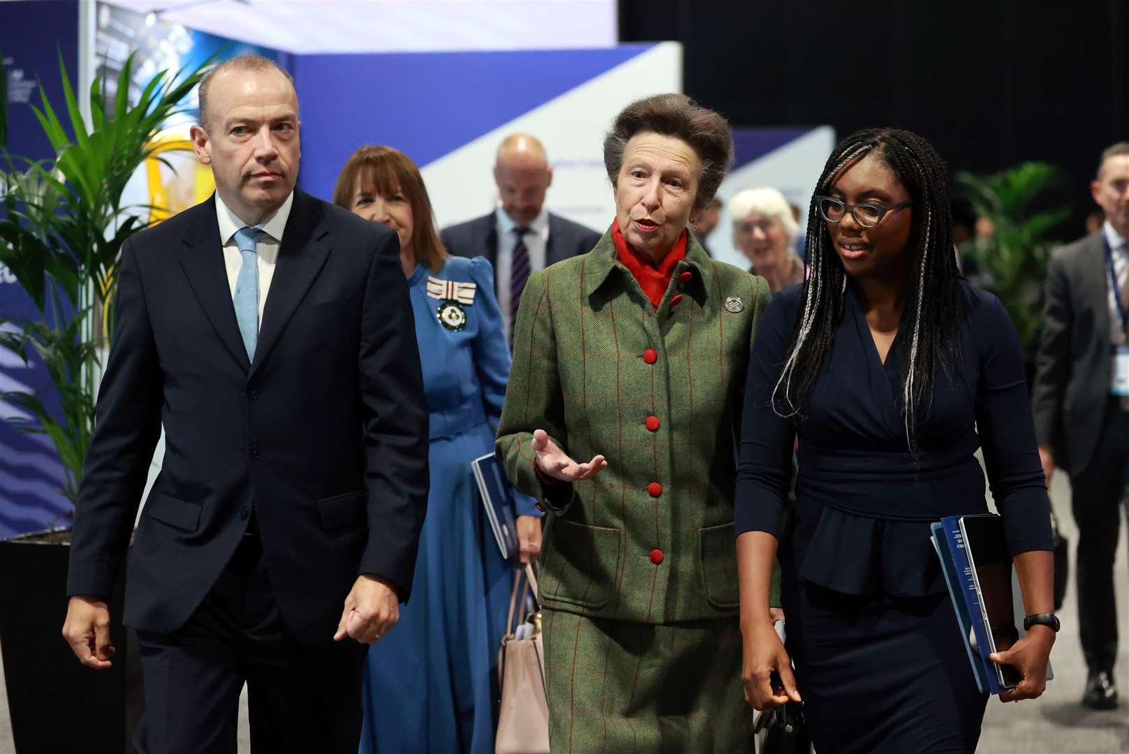 Northern Ireland Secretary Chris Heaton-Harris, left to right, the Princess Royal and Trade Secretary Kemi Badenoch all attended the event at the ICC in Belfast (Liam McBurney/PA)