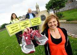 These shoes were made for running - Speyside Way Race organiser Sarah Louise Grigor, pictured here with volunteer marshal Bethany Grigor and Regeneration group chairman Gordon McDonald, is looking forward to welcoming a bumper group of runners in August.