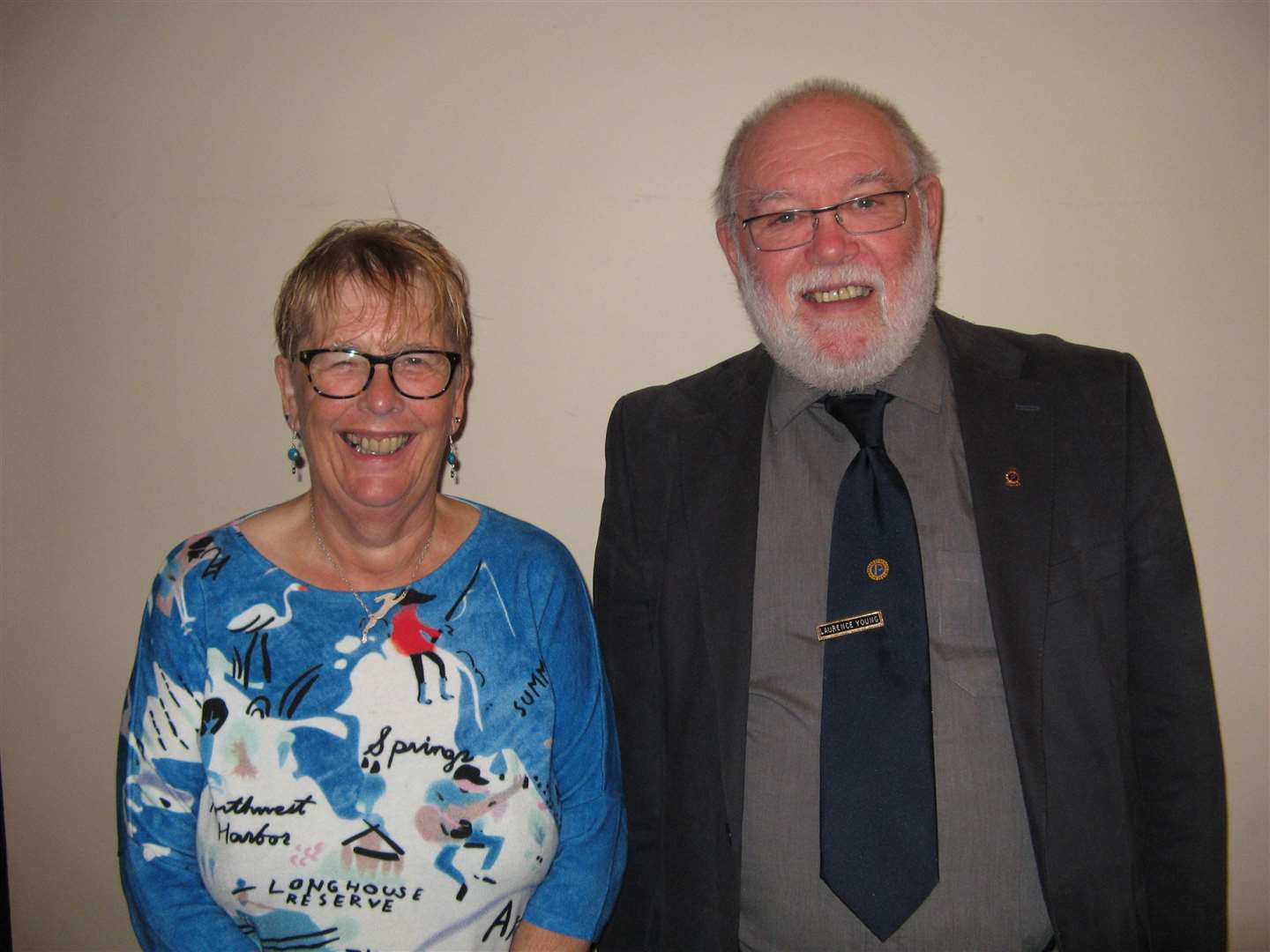 Teacher Valerie Reid, with Stuart Watson, joined other Garioch Probus Club members to discuss teaching abroad.