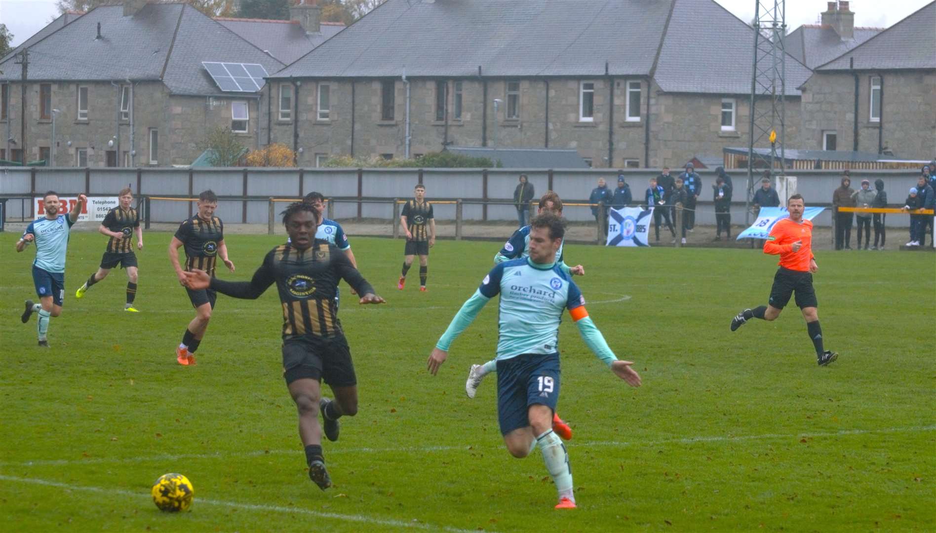 Michael Dangana got the goal for Huntly in the Scottish Cup defeat to Forfar Athletic. Picture: Derek Lowe