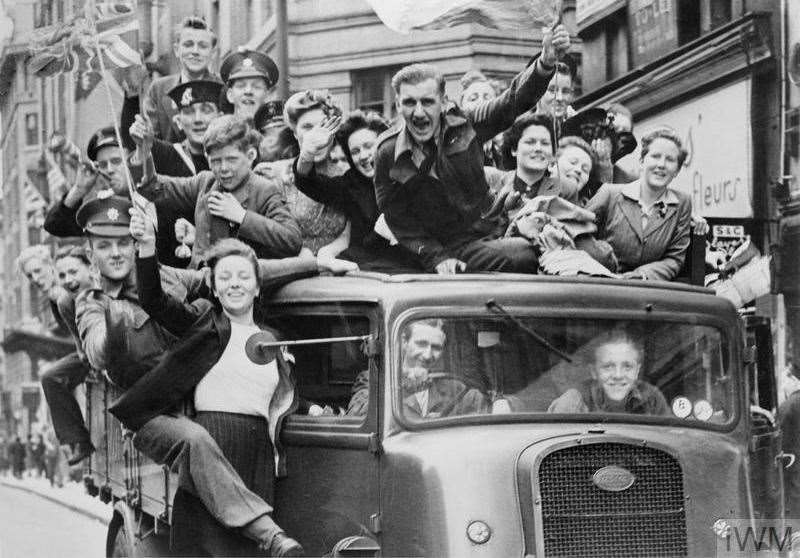The end of hostilities in Europe sparked wild celebrations 80 years ago on what has since become known as VE Day. Picture: IWM