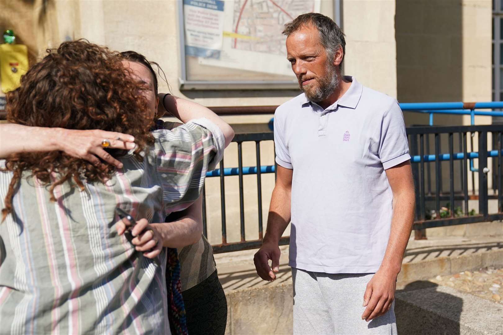 David Baldwin leaving Northampton Magistrates’ Court after he was released on bail (Jacob King/PA)
