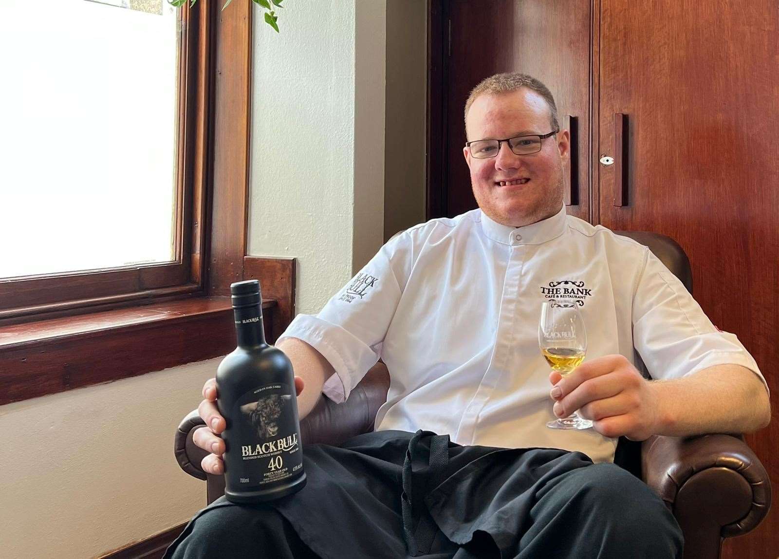 Shaun McWilliam, is back in Huntly as a chef at The Bank where whisky will feature in some of his dishes.