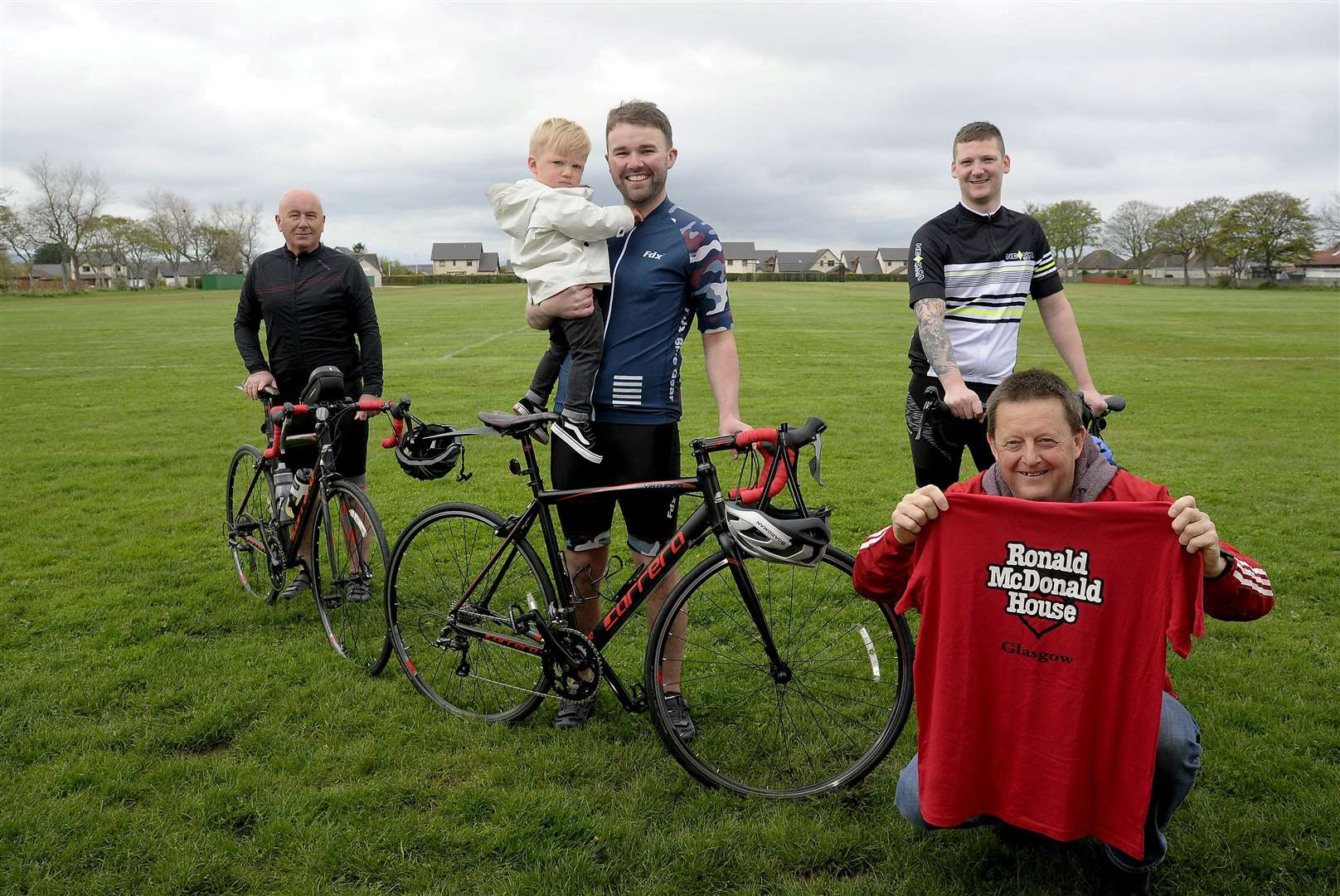 (From left) George Clark, Sam Clark with son Gray, Wullie Coull (front) and Kris Murray. Picture: Becky Saunderson.