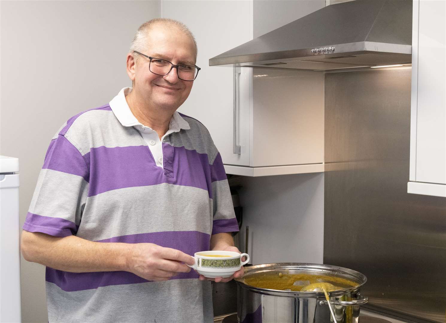 Volunteer cook Dave Chambers has been serving up the food for all at the warm space sessions. Picture: Beth Taylor