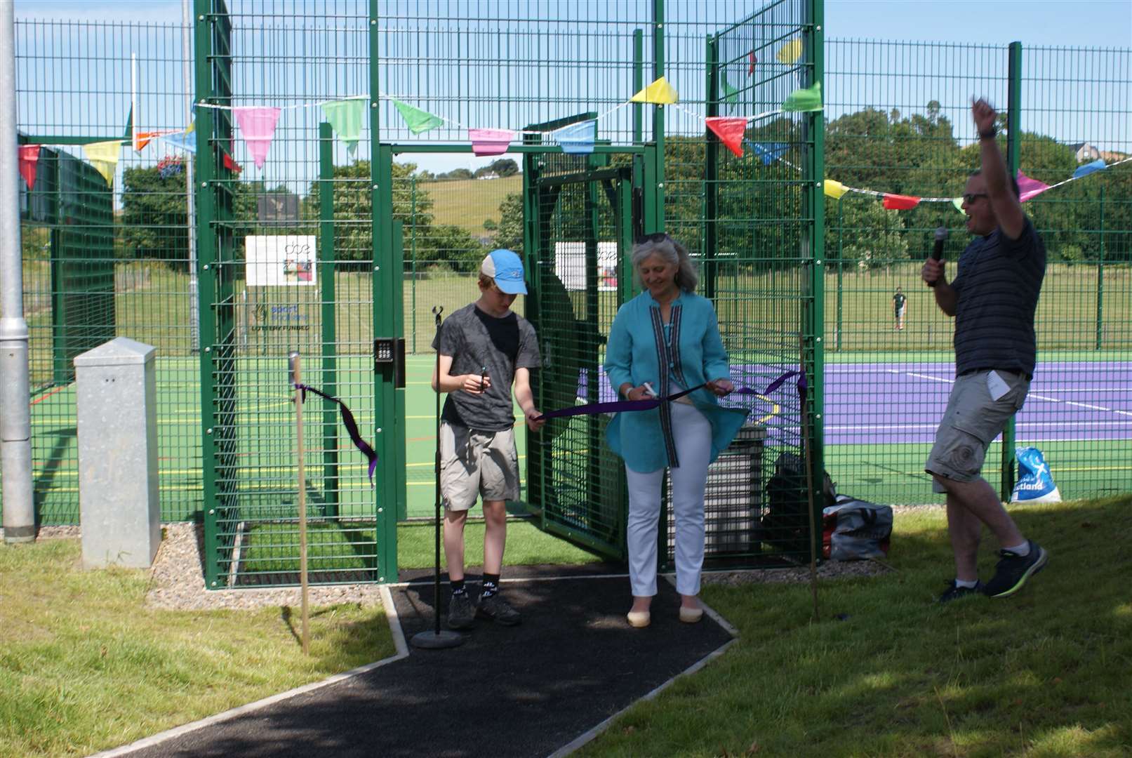 The opening of Methlick's multi-use games area. Pictures: Kirsty Brown