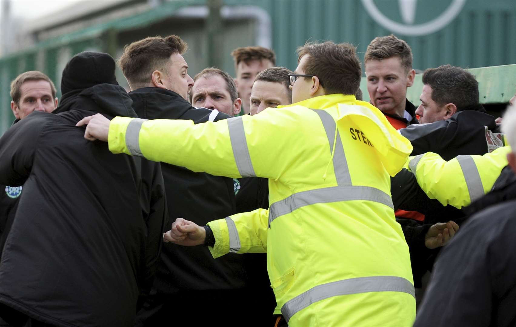 Tempers flared in Huntly's visit to Buckie Thistle in March. Picture: Eric Cormack.