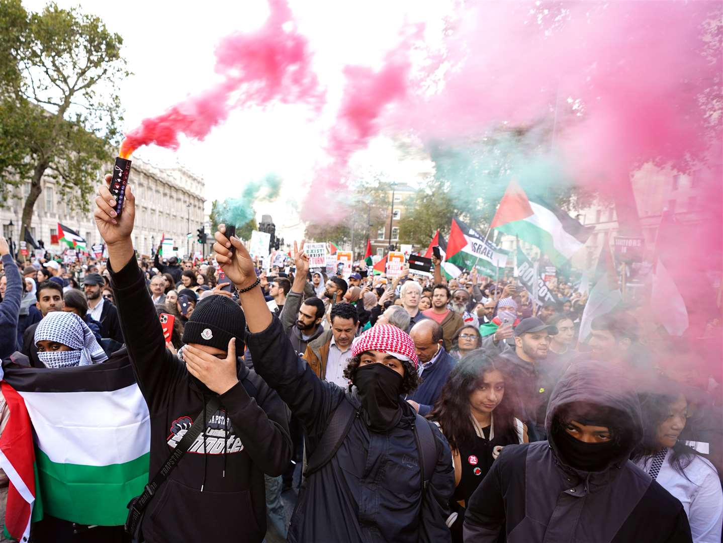 Protesters took to the streets of London during a pro-Palestine demonstration on Saturday (James Manning/PA)