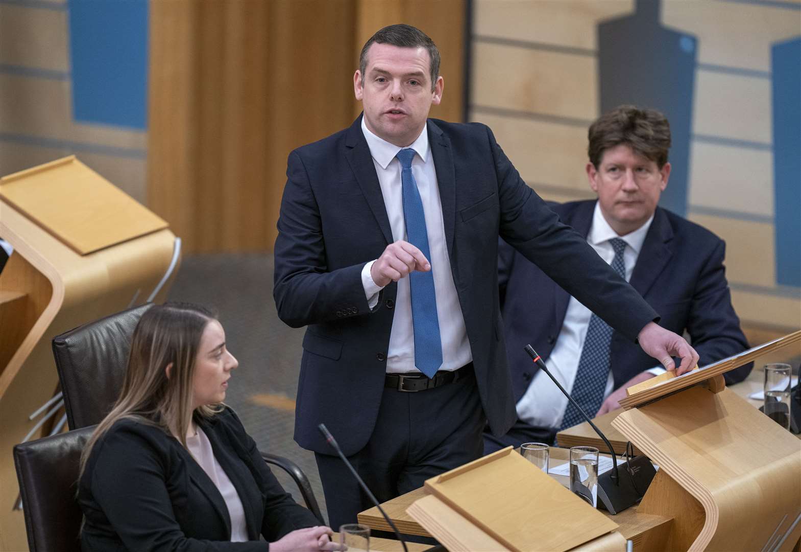 Scottish Conservative leader Douglas Ross questioned why Michael Matheson is still in his job (Jane Barlow/PA)