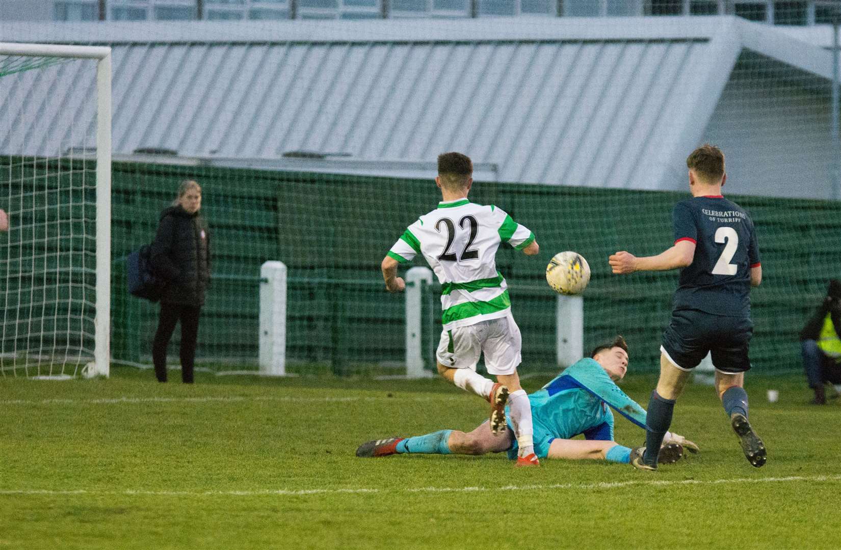 Turriff substitute keeper 16 year old Tim Findlay...Buckie Thistle v Turriff United at Victoria Park, Buckie. ..Picture: Becky Saunderson..
