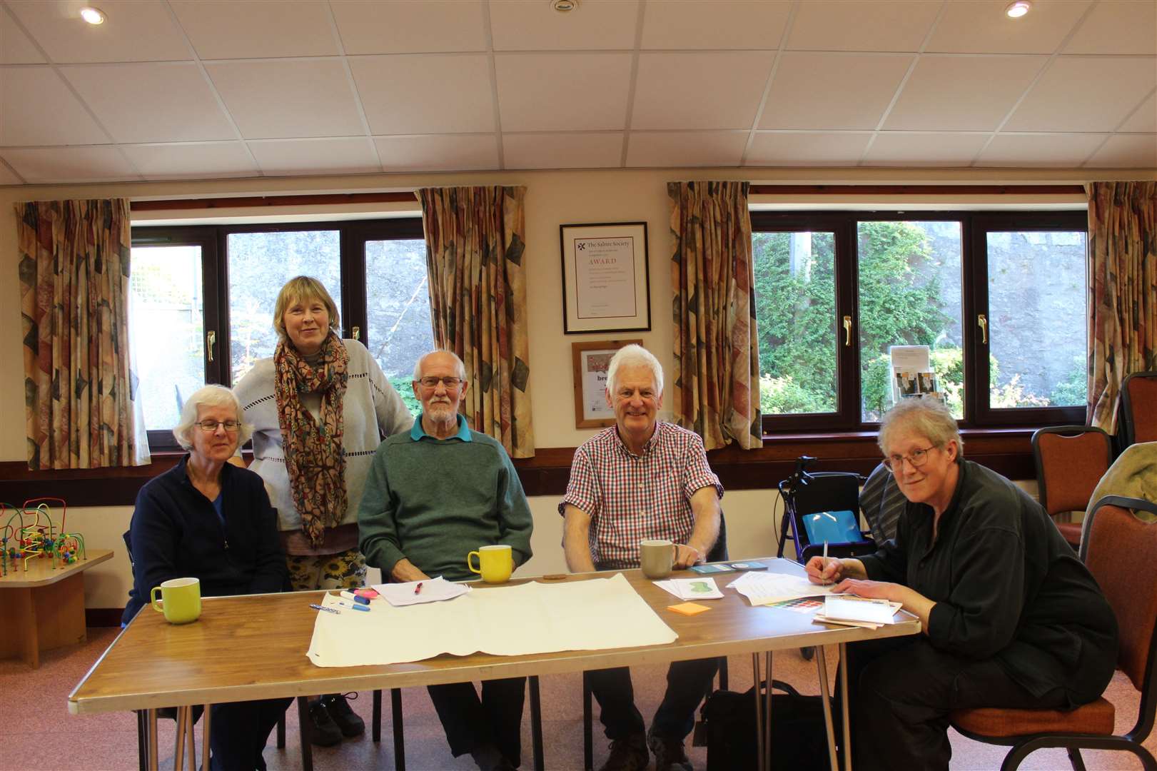 At the Greener Kemnay meeting are (from left): Margaret Basley, Lorna Forsyth (standing), Mel Brown, Ian Booth and Sue Wainman. Picture: Griselda McGregor