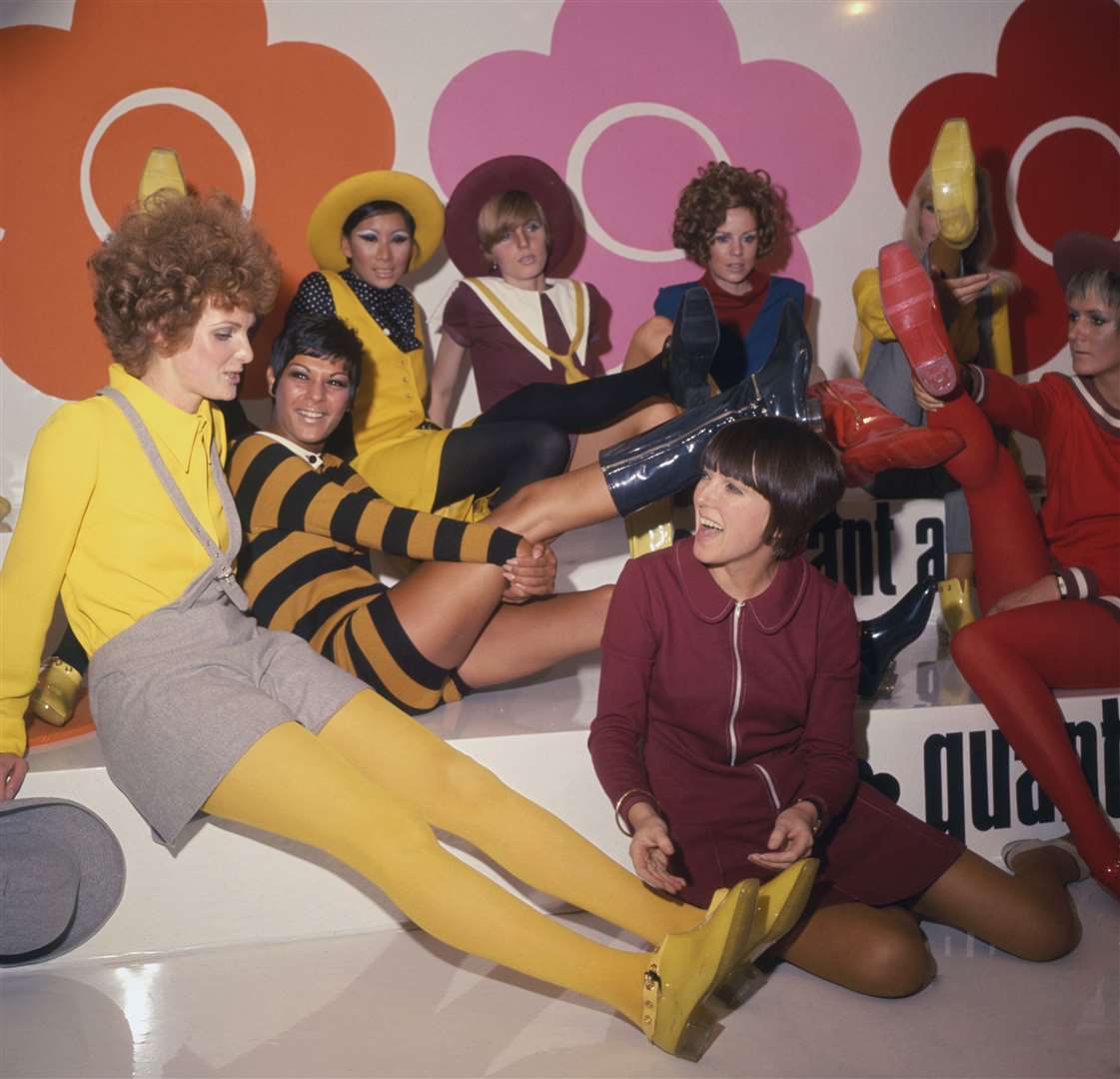 Models present creations by the designer Mary Quant in London, 1967 (PA)