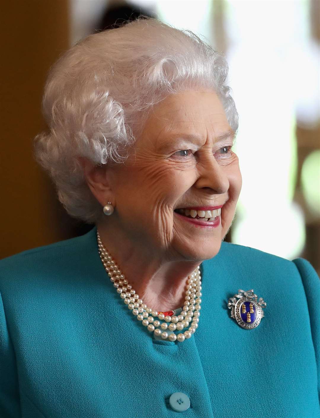 A delighted Queen visits Drapers’ Hall for a luncheon (Chris Jackson/PA)