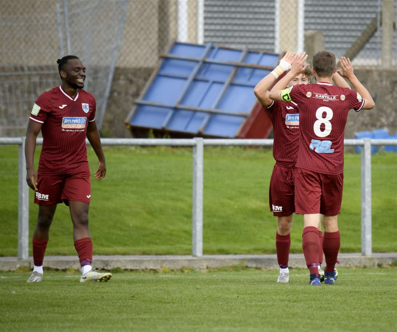 Keith celebrating Kieran Mooney's opening goal. Picture: Beth Taylor