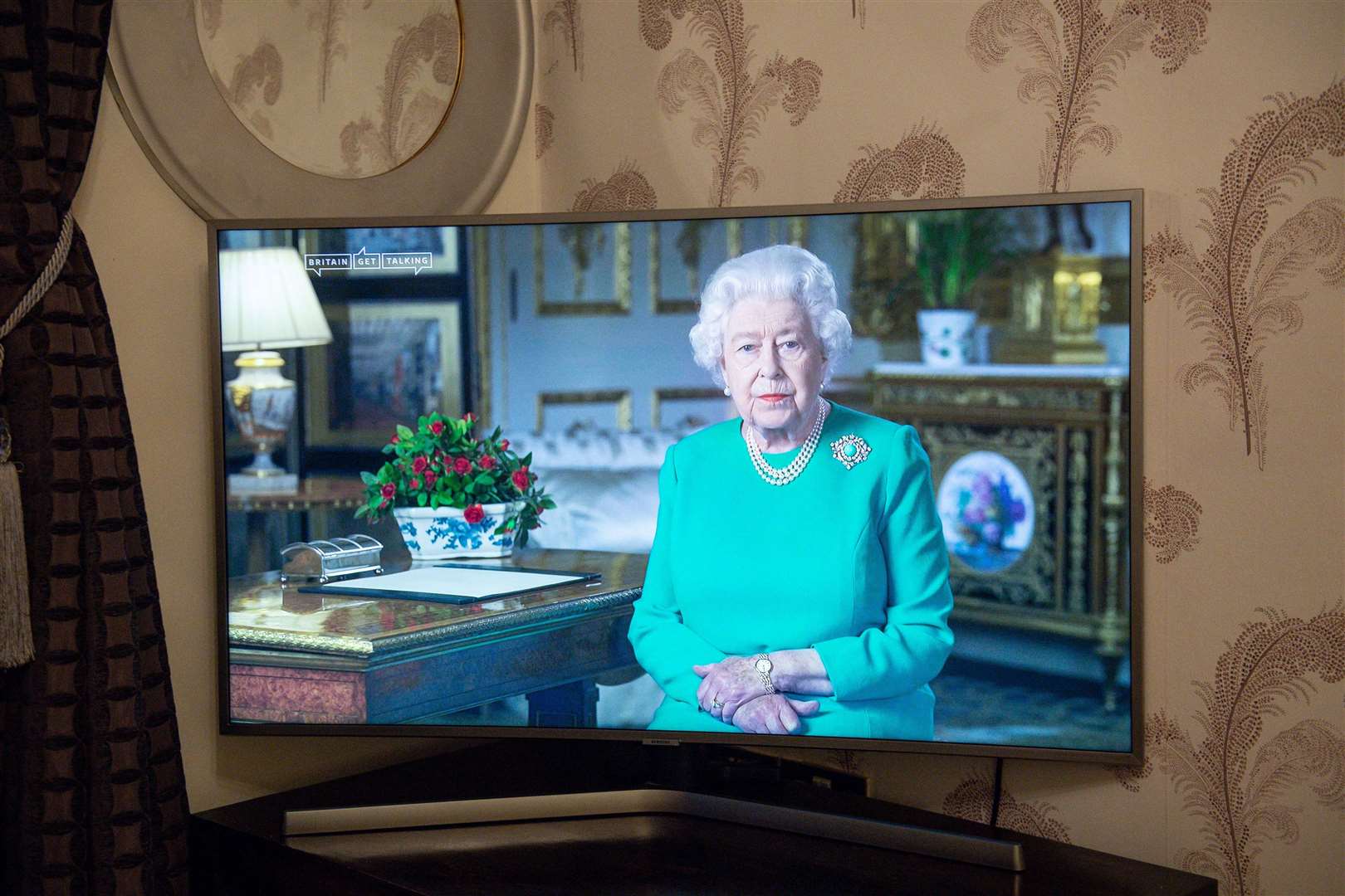 The Queen’s televised address to the nation in April (Jacob King/PA)