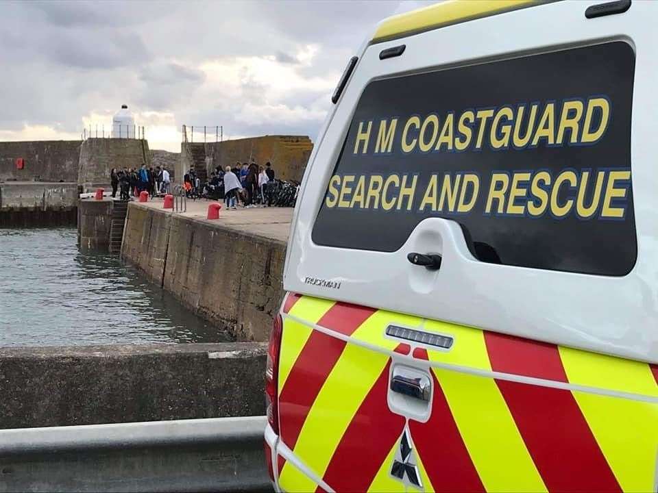 A tombstoning incident at Findochty Harbour saw Coastguard and other emergency service teams called out. Picture: HM Coastguard