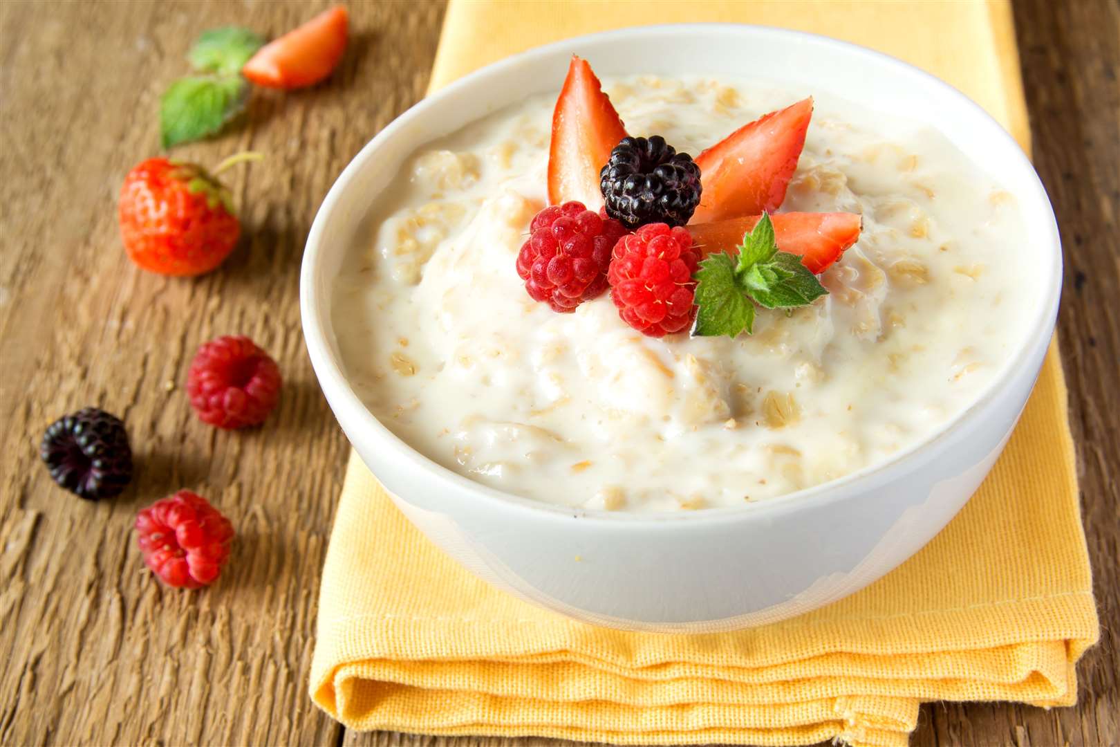Oatmeal porridge with berries.