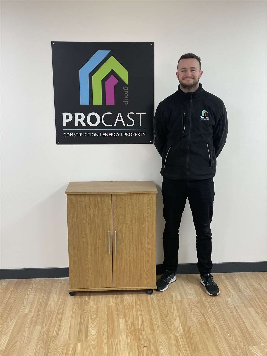 Procast Group's quantity surveyor Ryan Thomson in the new office.