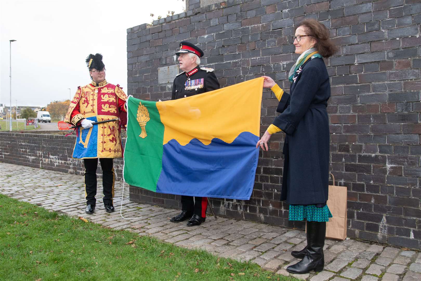 The Moray flag was unveiled during a ceremony in October outside Elgin Town Hall. Picture: Daniel Forsyth.