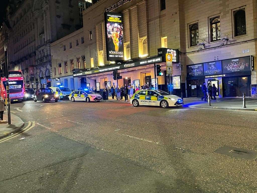 The Palace Theatre in Manchester following disruption during a performance of The Bodyguard on Friday (Tash Kenyon/PA)