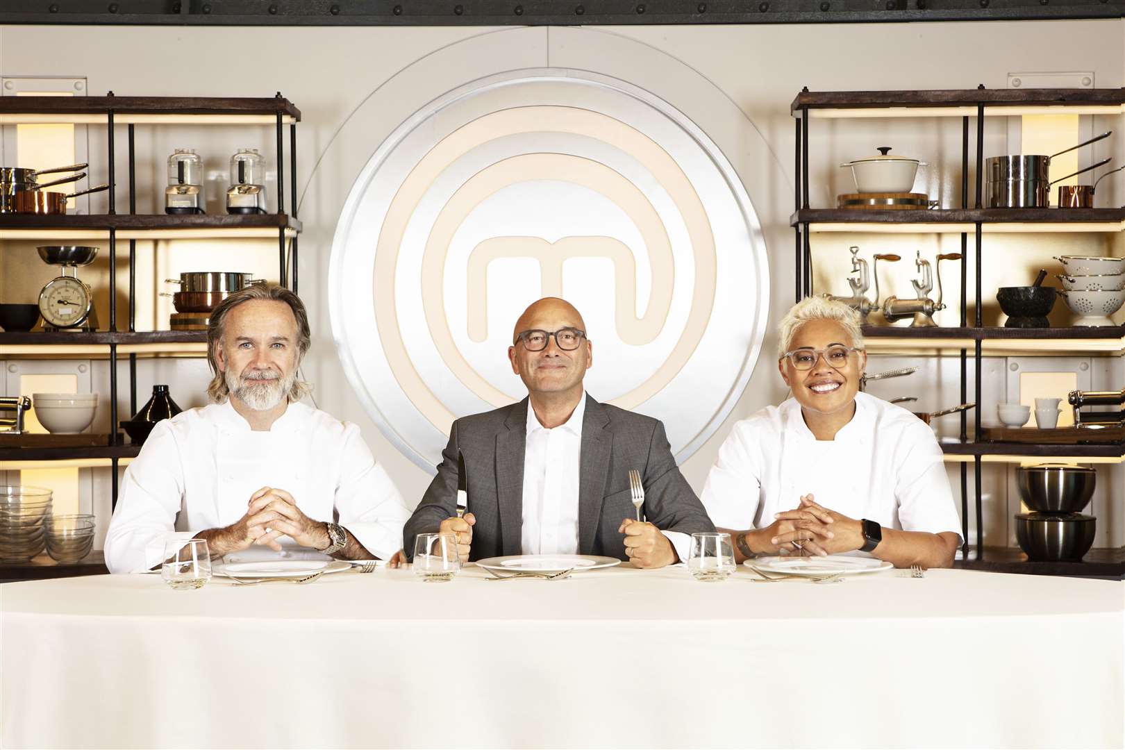MasterChef judges Marcus Wareing, Gregg Wallace and Monica Galetti.