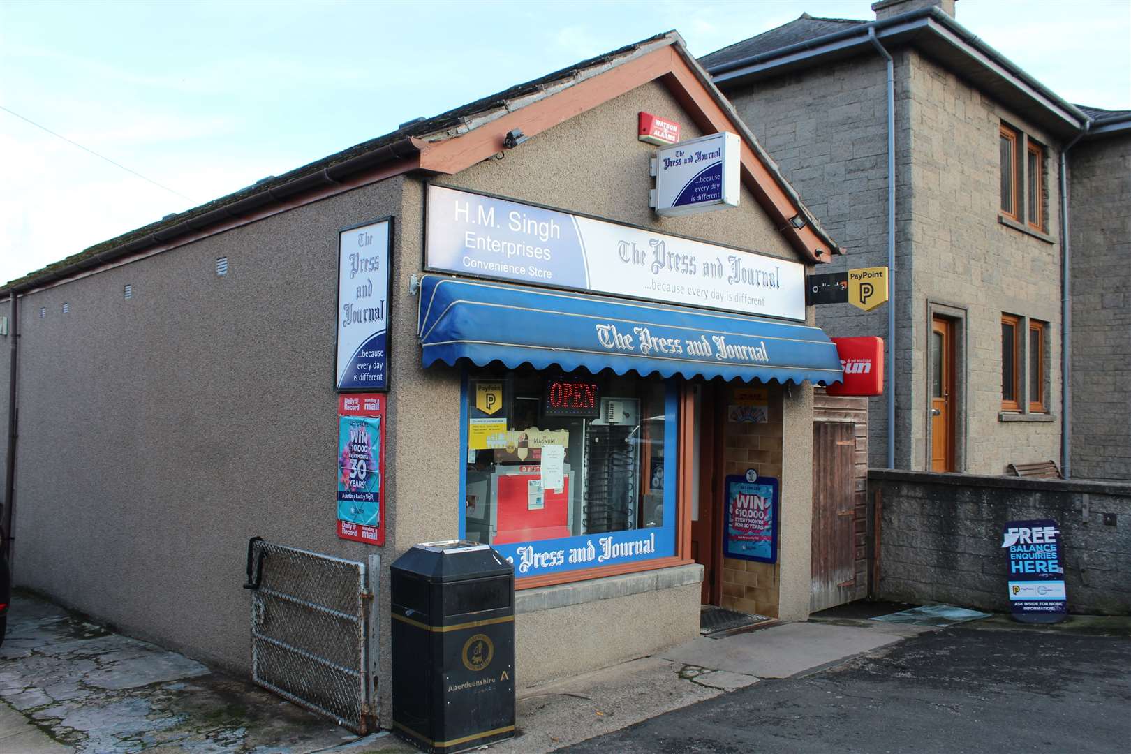 The Port Elphinstone paper shop was broken into.