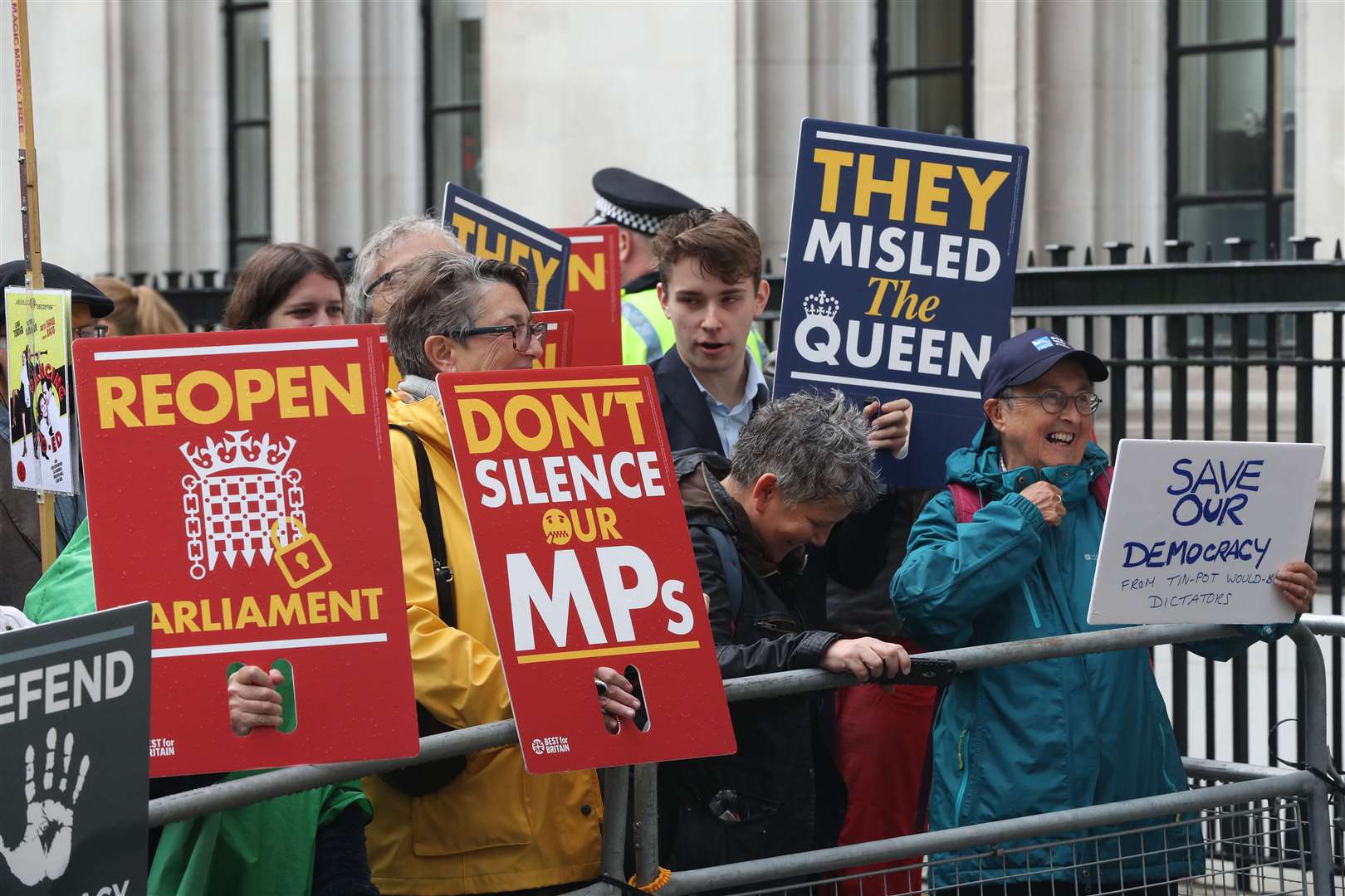 Protesters outside the Supreme Court in London (Jonathan Brady/PA)