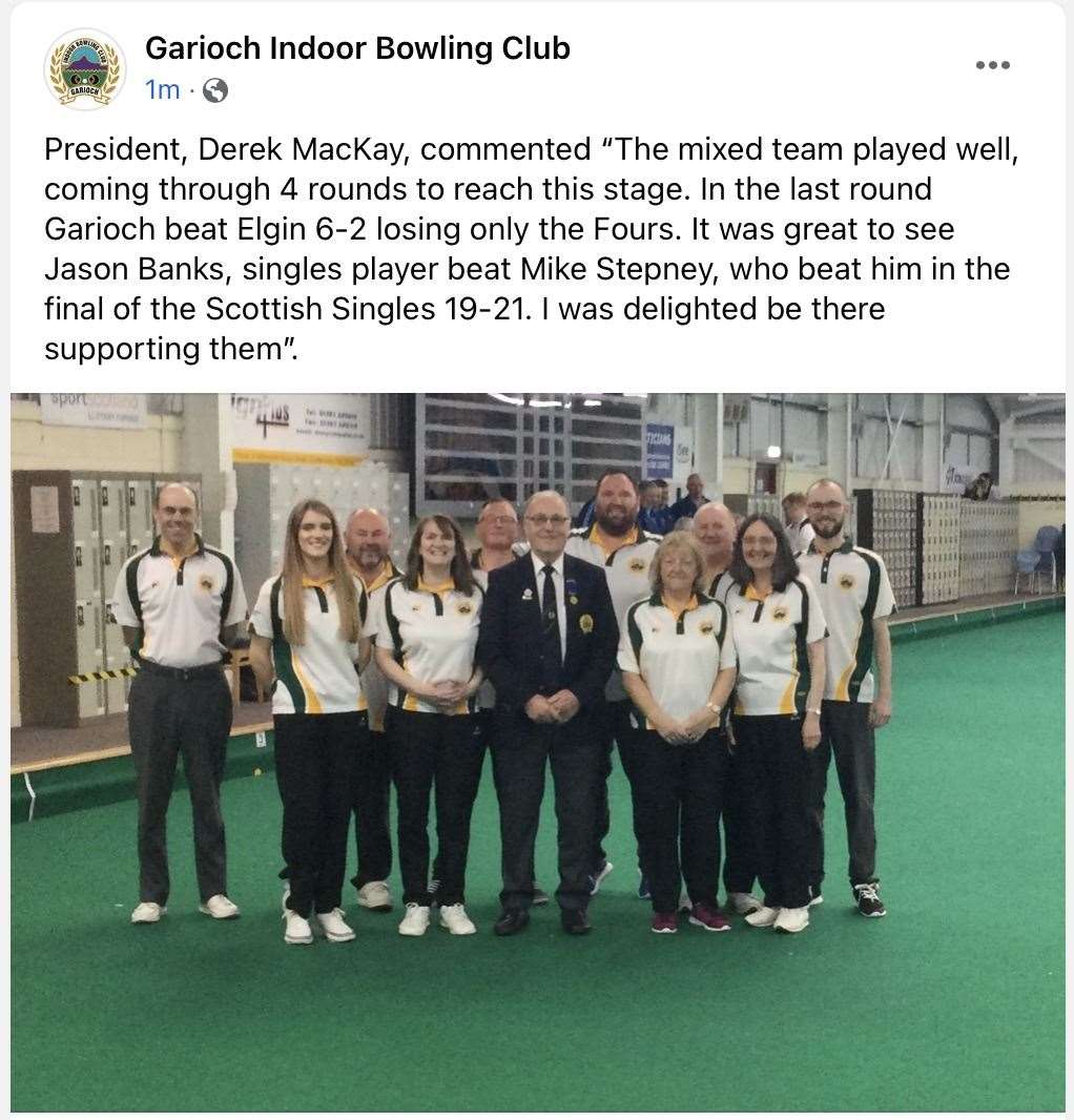 Garioch Bowlers suffered a narrow defeat in the semi-finals
