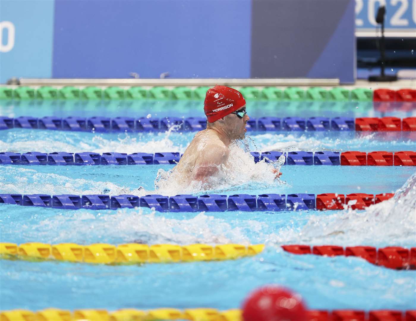 Conner in action in the final of the 100m breaststroke in Tokyo