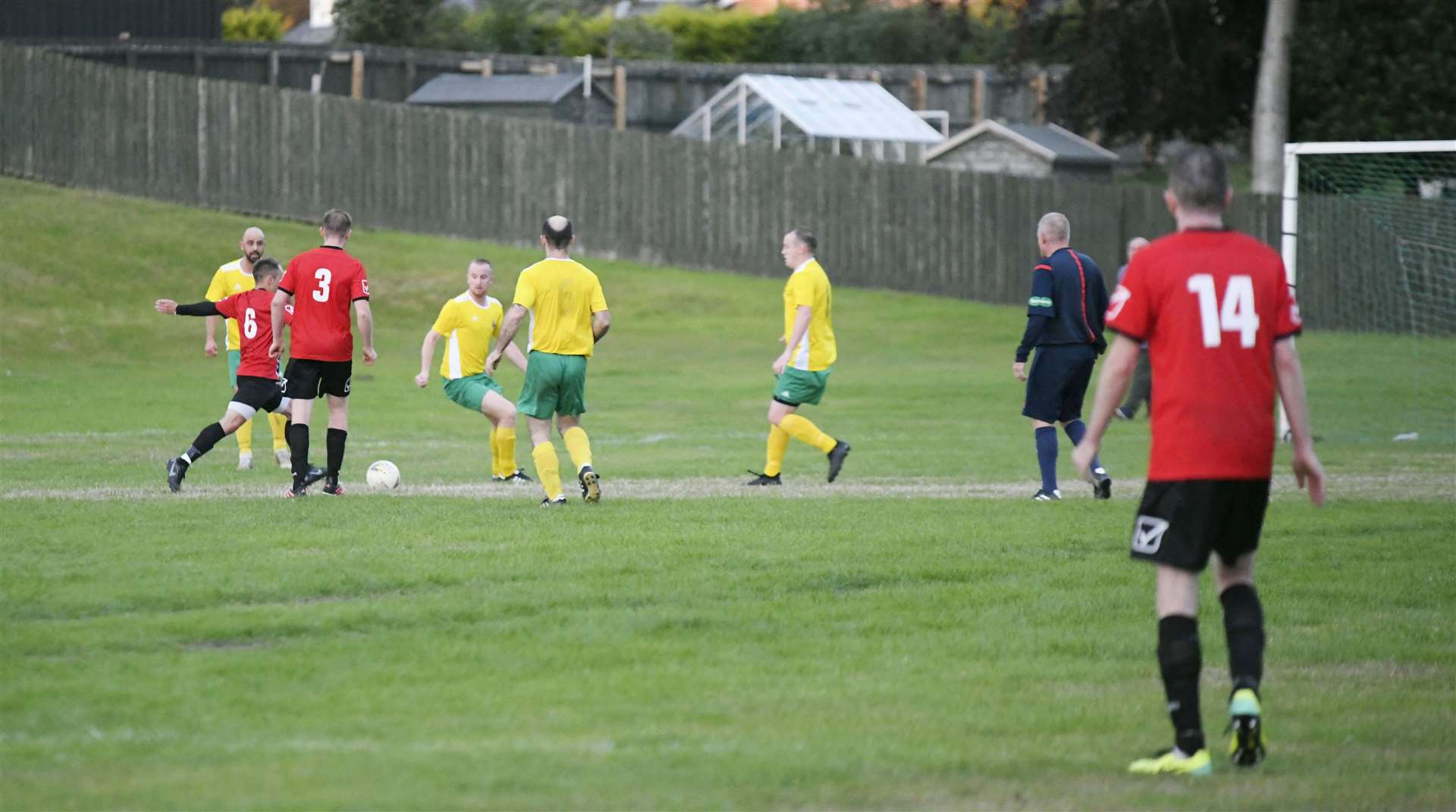 Gary Burchell scored a hat-trick for FC Fochabers. Picture: Beth Taylor.