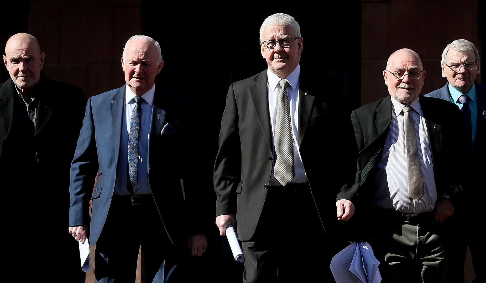 Five of the ‘hooded men’ (Brian Lawless/PA)