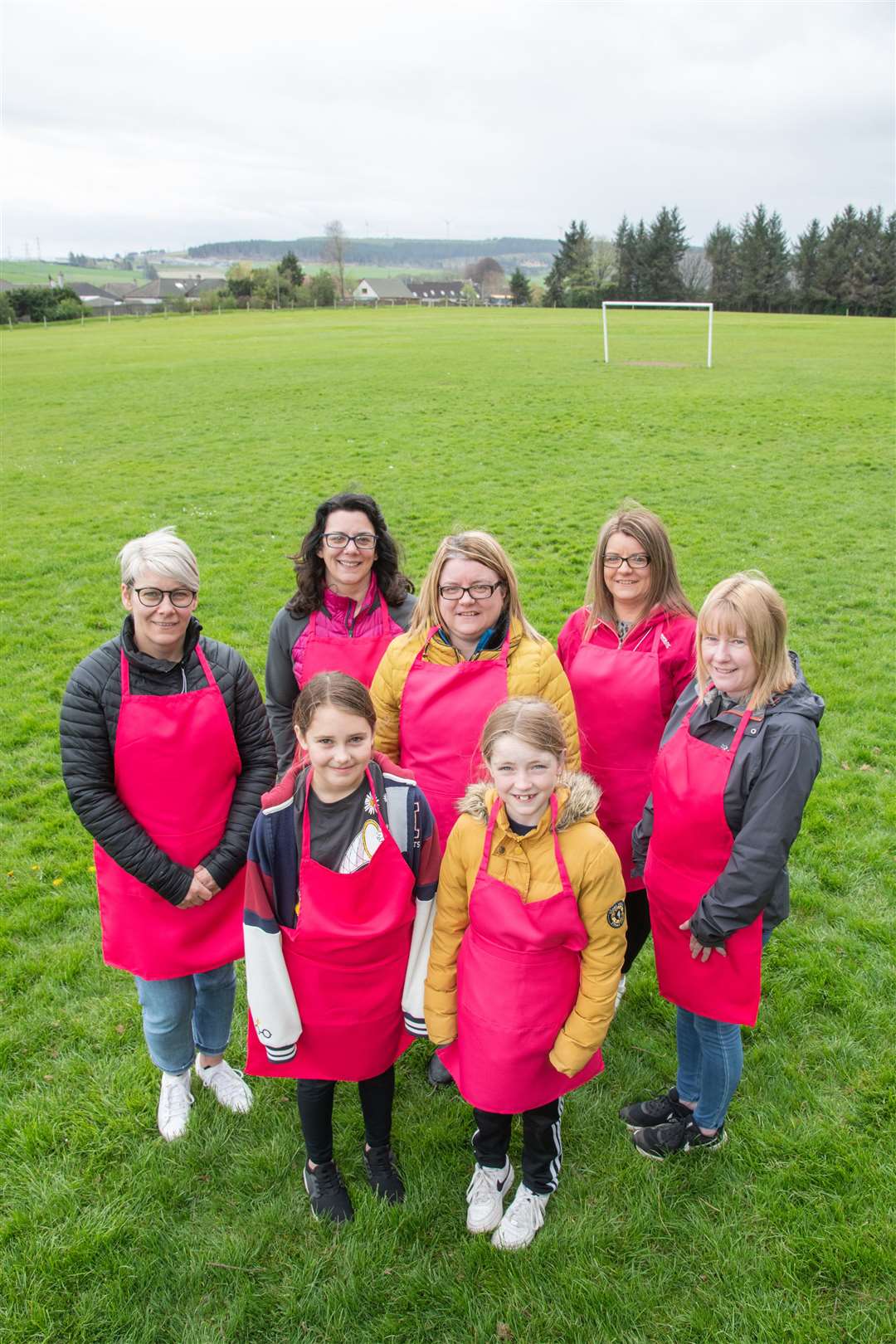 From left; Lynn Cowie, Kathryn Taylor, Sarah McWilliam, Faye McWilliam, Muggie Milne..Front; Jade Cowie and Dee Bradley...Preview for the returning Fife Keith Park Picnic...Picture: Daniel Forsyth..