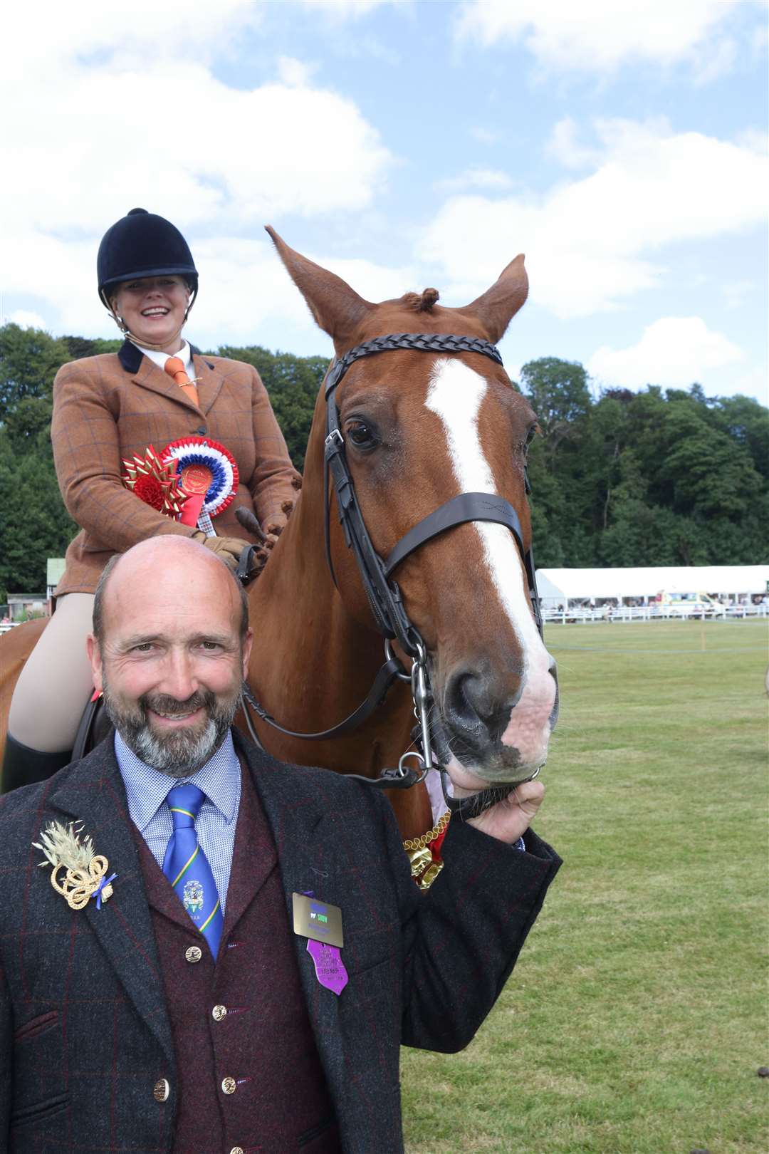 Show President Alan Gaul with overall ridden champion Fiona Menzies from Insch who was on gelding Bowland Winner. Picture: David Porter