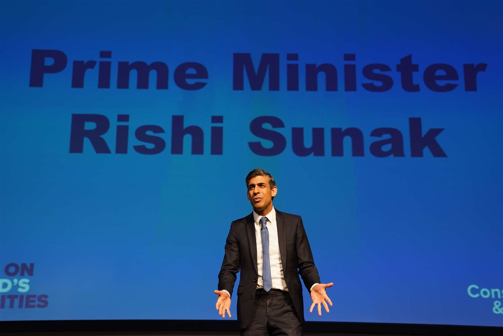 Prime Minister Rishi Sunak addressed the first day of the Scottish Conservative conference in Glasgow (Andrew Milligan/PA)