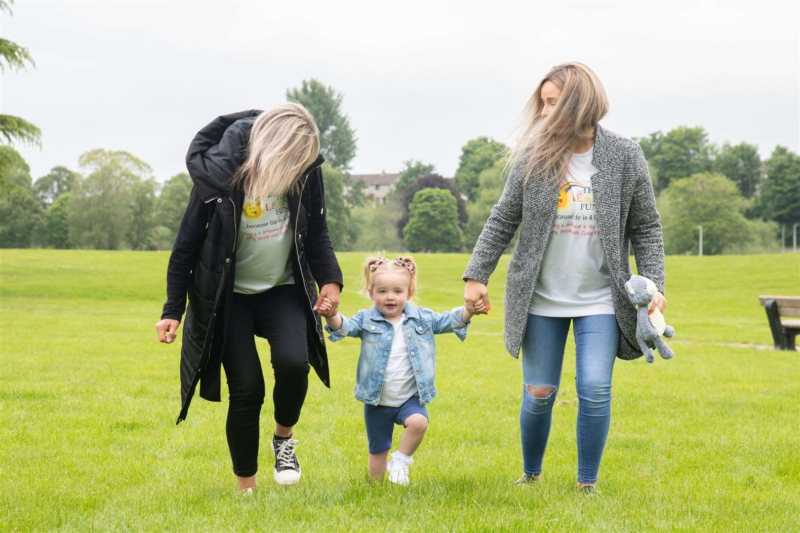 Esme helps nana Annette Thomson and mum Claire Thomson get some steps in before Sunday. Picture: Beth Taylor