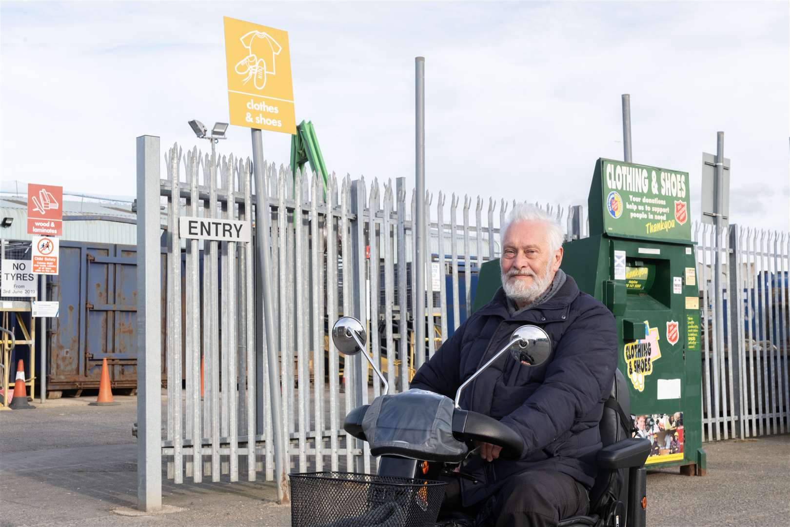 Peter McCallum outside the Huntly Recycling Centre where they're trialing a new rule that stops all non-vehicular access Picture: Beth Taylor.