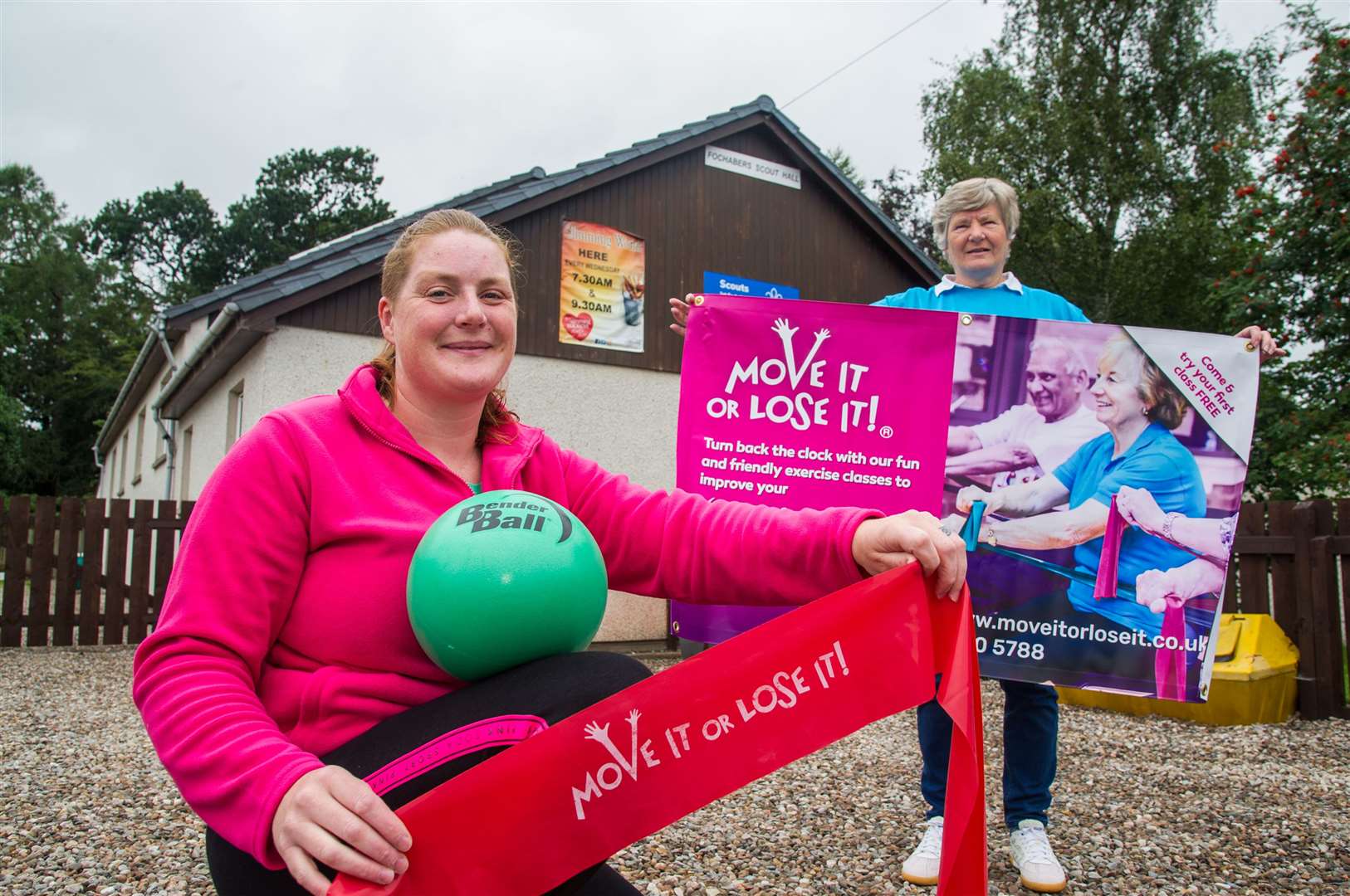 Instructor Ruth Archer (left) with class participant Vera Graham...A new Move it or Lose it exercise class is coming to Moray and will take place at Fochabers Scout Hall, as well as in Buckie and Fogwatt. Picture: Becky Saunderson