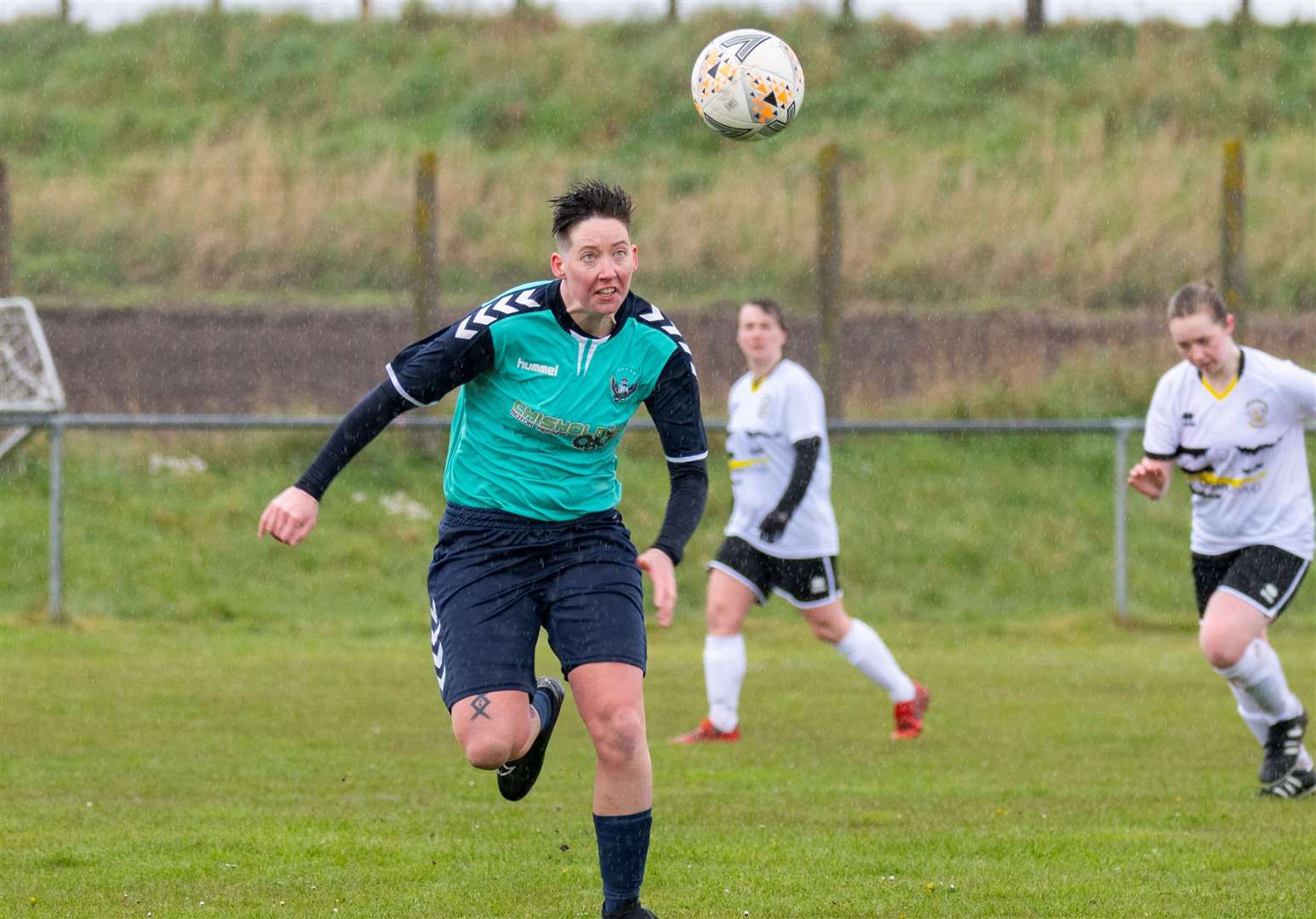 Buckie Ladies' Jess Moore has now scored six goals in two games. Picture: Beth Taylor