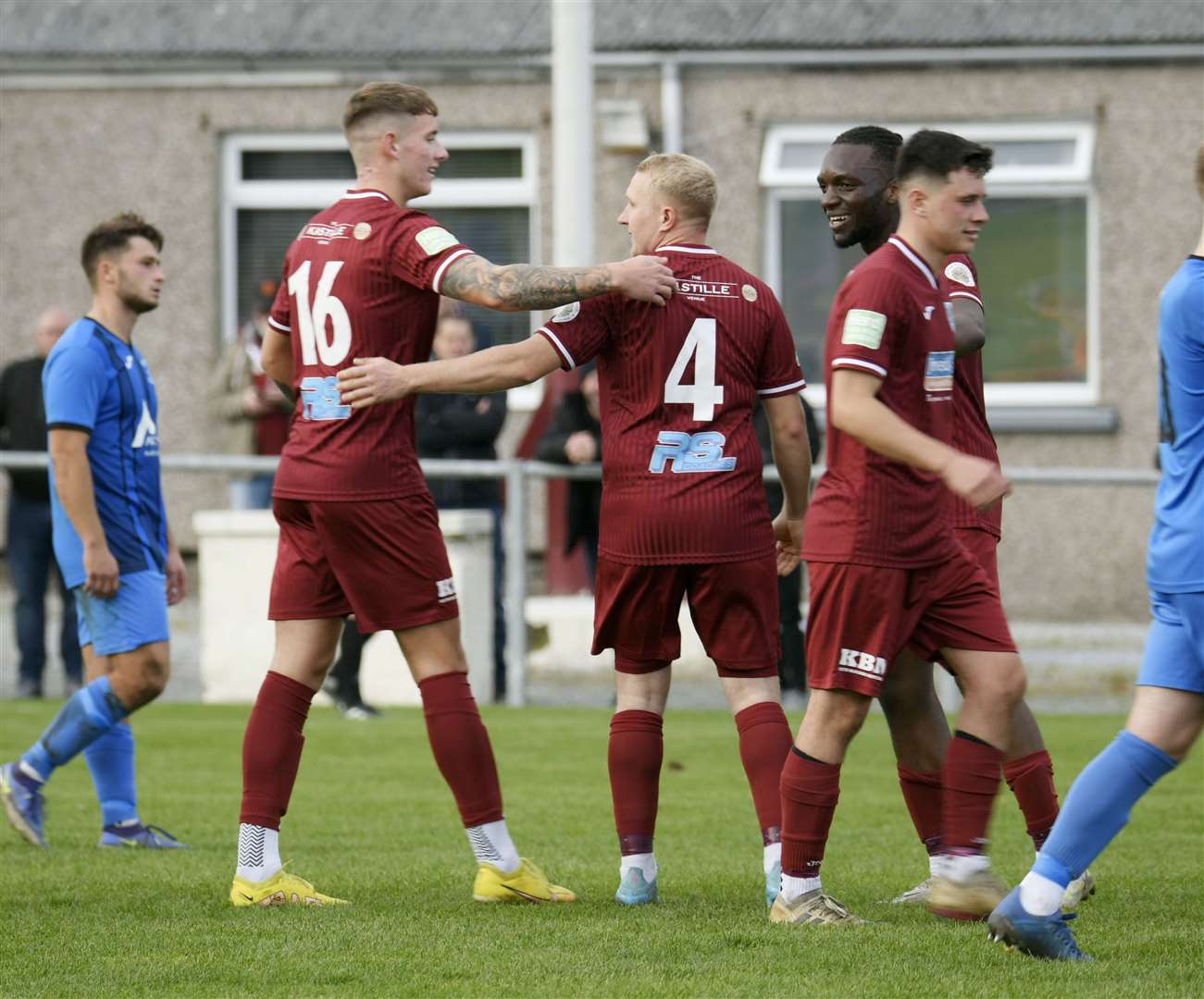 Keith celebrating Stewart Hutcheon's penalty...Keith v Strathspey, Kynoch Park...Picture: Beth Taylor.