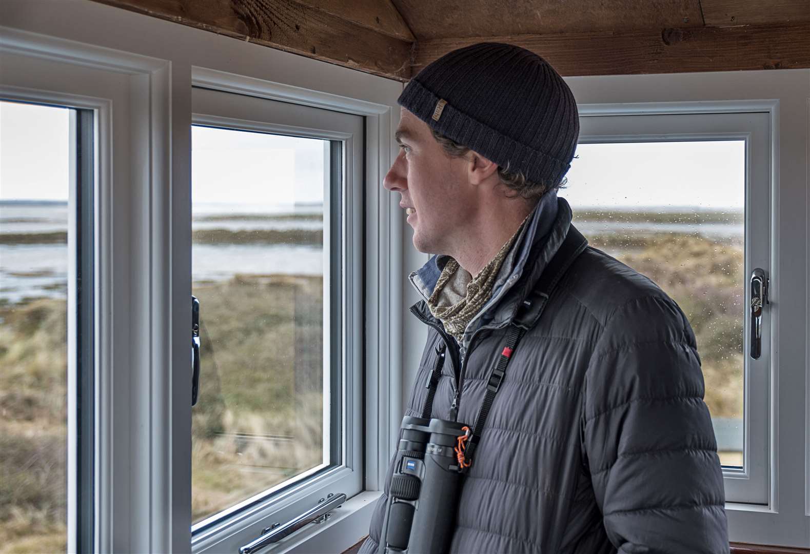 National Trust ranger Duncan Halpin keeping watch from the old lifeboat house (National Trust/Hanne Siebers/PA)