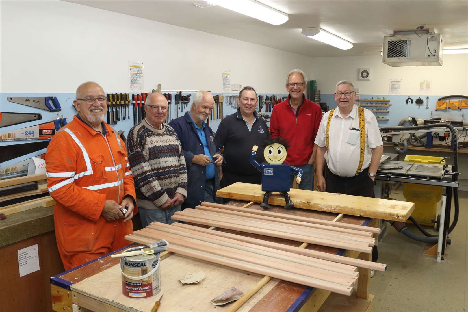 Ellon Mens Shed members at their facility on Hospital Road in the town. Picture:David Porter