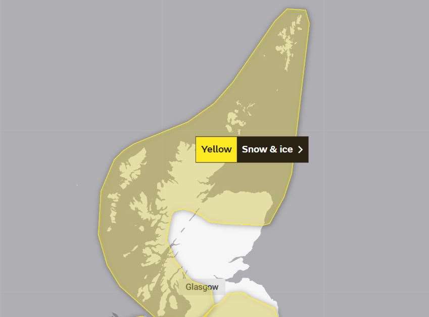 The snow and ice yellow weather warning will be in place until Saturday morning.