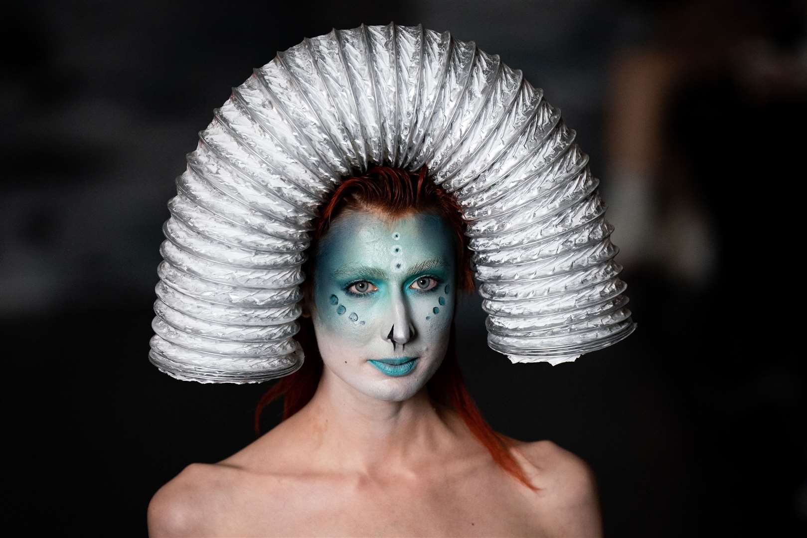 Make-up was eclectic at the fashion show (Aaron Chown/PA)